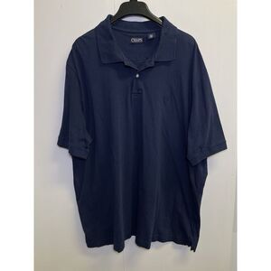 Chaps Polo Shirt‎ Mens Size 3XB Navy Blue Short Sleeve Collar Casual Crest Logo